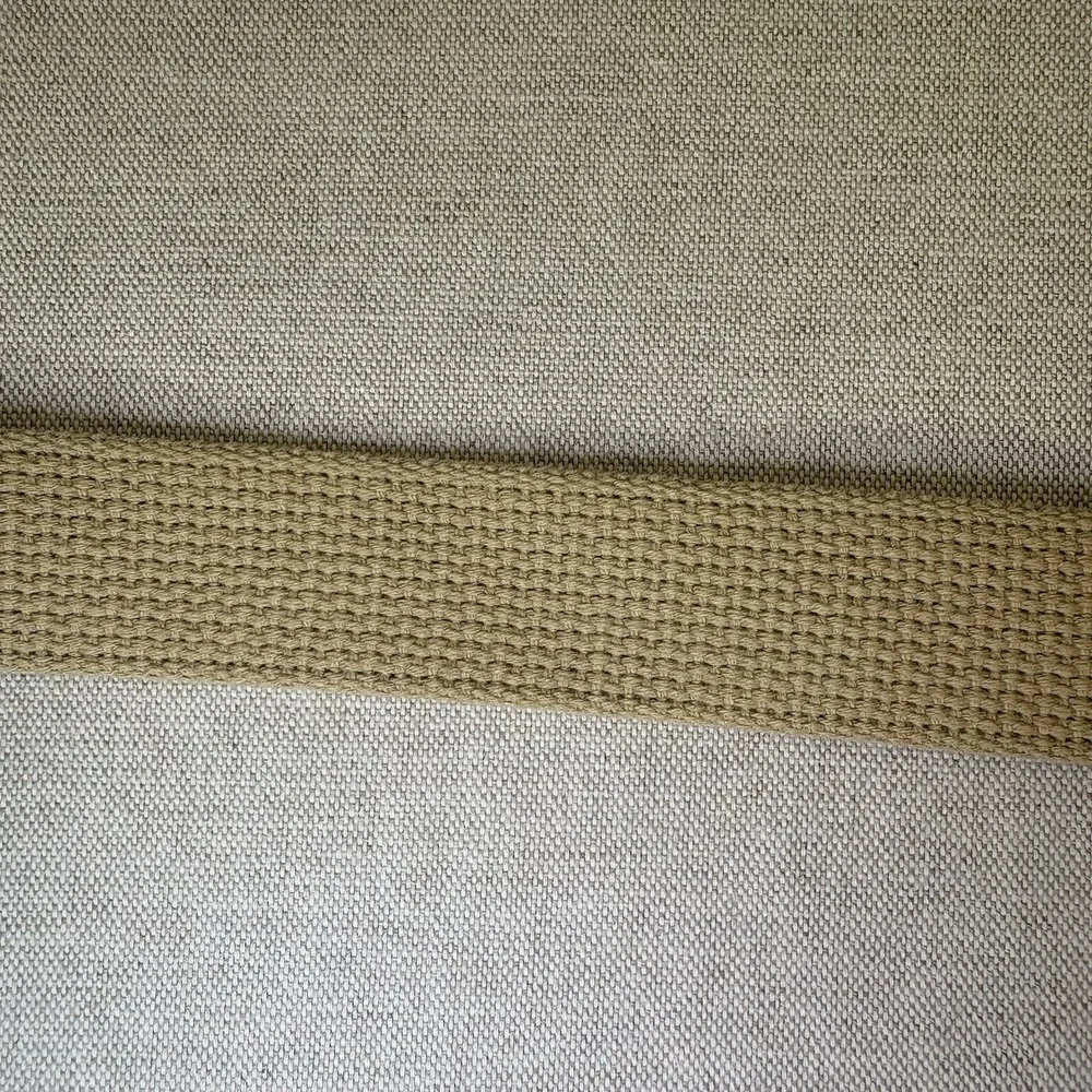 J. Bailey Boy's Canvas & Leather Surcingle Belt Khaki Beige Brass Buckle Sz 24